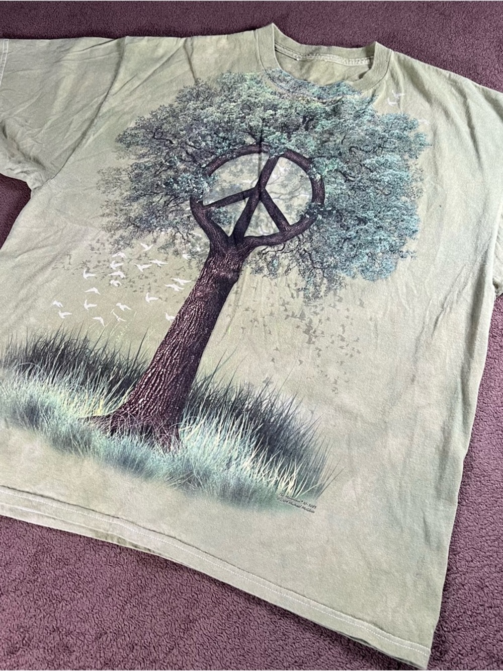 THE MOUNTAIN MICHAEL MCGLOIN 2009 PEACE TREE ROOTS OF PEACE XL T-SHIRT NATURE
